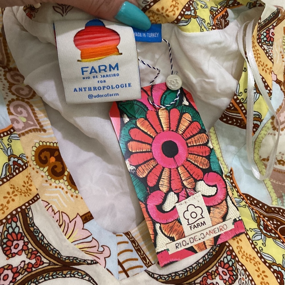 FARM ANTHROPOLOGIE dress maxi Indian S - Picture 3 of 4